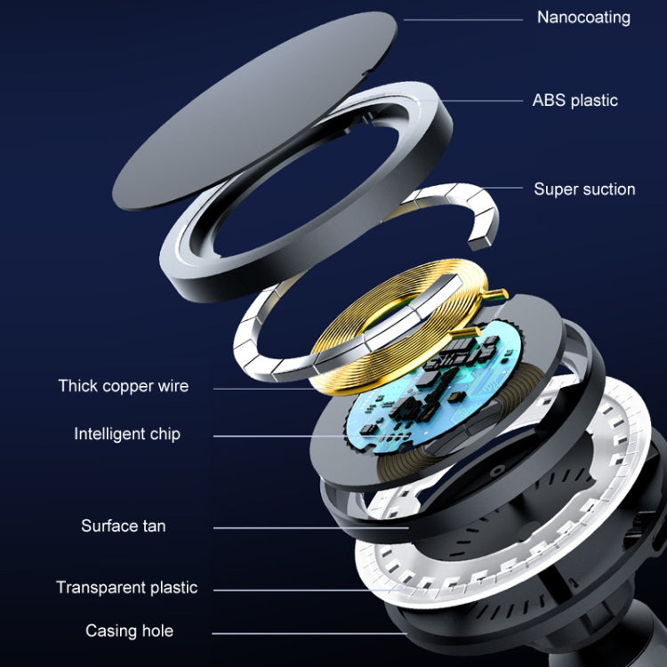 Car Magnetic Wireless Charging Cell Phone Holder With Ambient Light