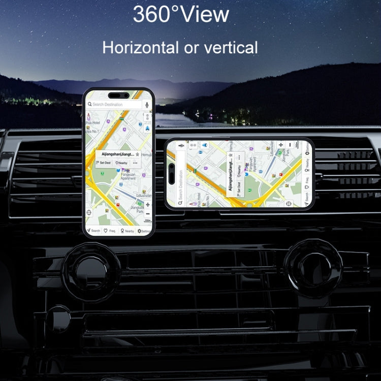 Car Magnetic Wireless Charging Cell Phone Holder With Ambient Light