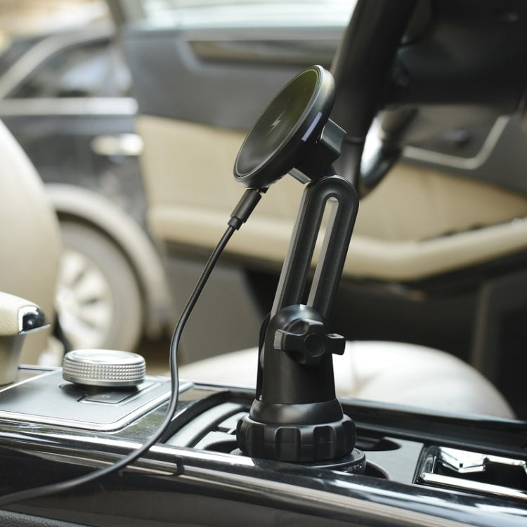 Car Water Cup Holder MagSafe Wireless Charging Bracket