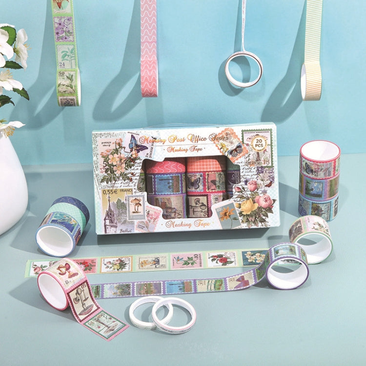 20rolls /Box Art Animals Flowers Washi Tape Set DIY Scrapbook Stickers