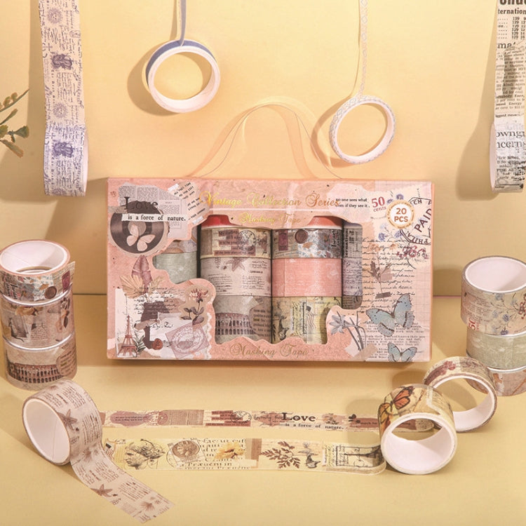 20rolls /Box Art Animals Flowers Washi Tape Set DIY Scrapbook Stickers