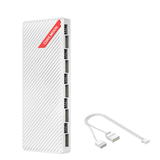 COOLMOON AM10 ARGB+PWM Dual 10 Ports Temperature Control Splitter Case Fan 5V 3Pin HUB