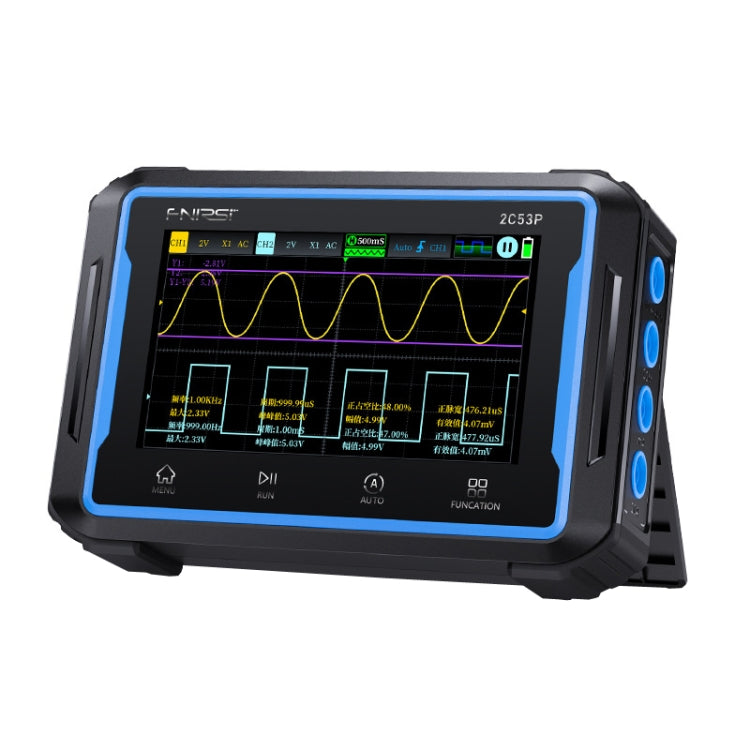 FNIRSI 2C53P Dual Channel Flat Panel Digital Oscilloscope Multimeter Signal Generator 3 In 1