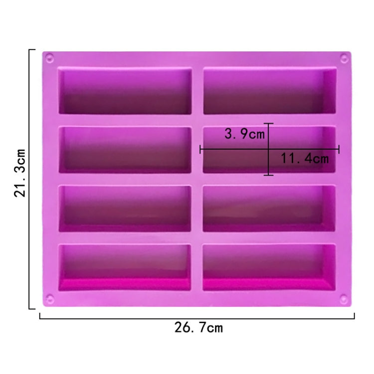 8 Grids Rectangular Silicone Handmade Soap Mould DIY Aromatherapy Mould