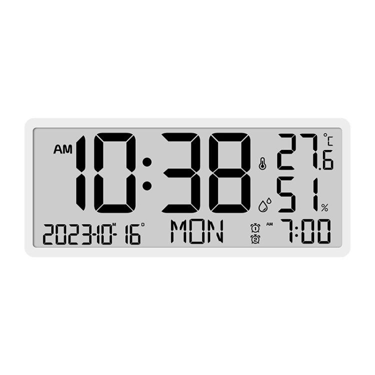 LCD Multifunctional Living Room Wall Clock Electronic Clock With Date/Temperature/Humidity Display