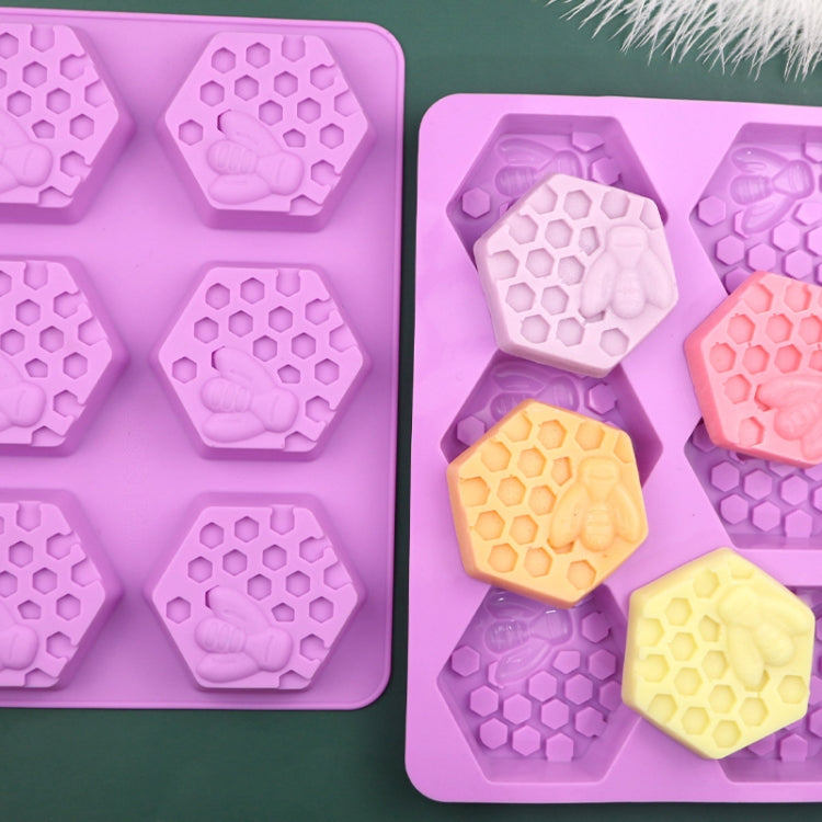 6 Grids Bee Hive Silicone Cake Molds Handmade Aroma Soap Mould