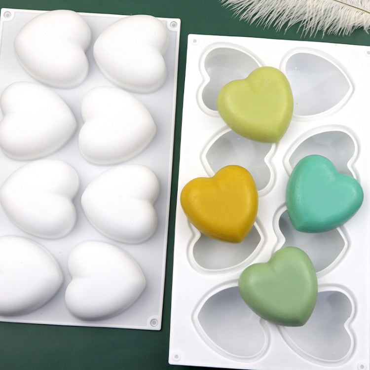 8 Grids Heart Silicone Chocolate Mold Handmade Aroma Soap Mould