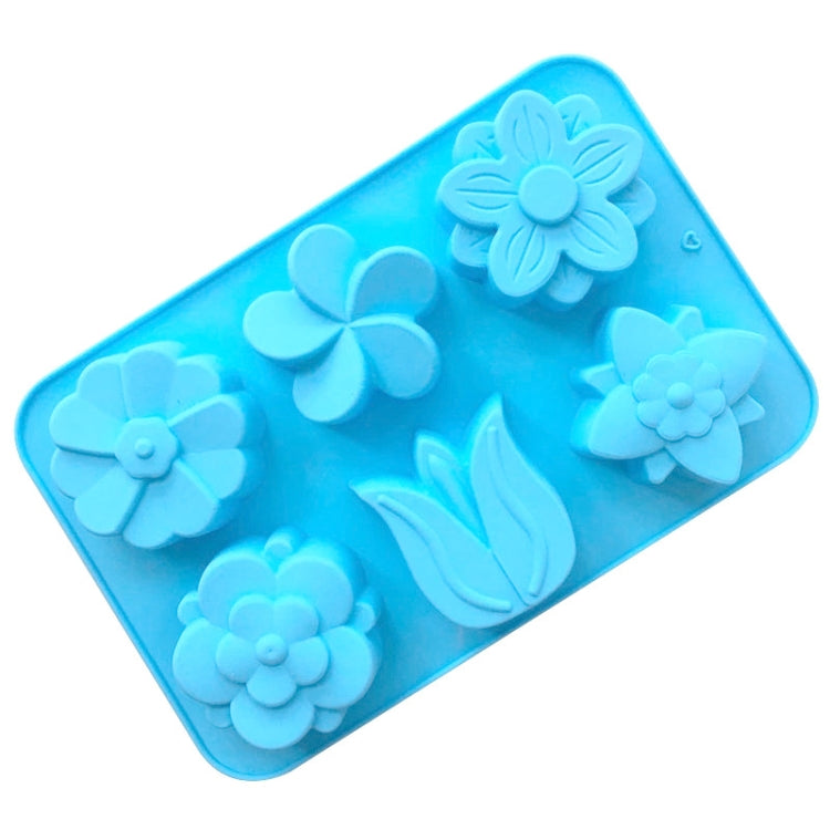 6 Grids Flower Silicone Baking Cake Molds DIY Handmade Soap Mould