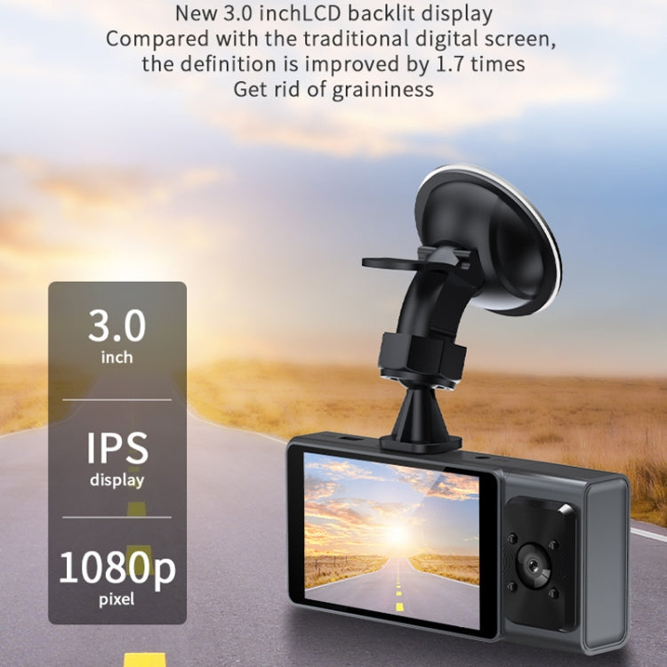 3 Camera Lens 3-inch IPS Screen WiFi Car Dash Cam 1080P Night Vision Dash Camera for Cars