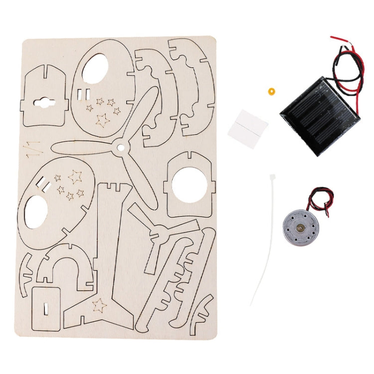 DIY Solar Helicopter Technology Small Production Children Wooden Assembled Aircraft Model