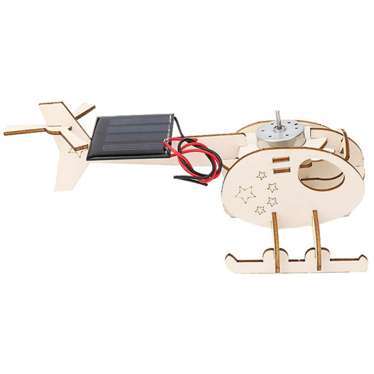 DIY Solar Helicopter Technology Small Production Children Wooden Assembled Aircraft Model