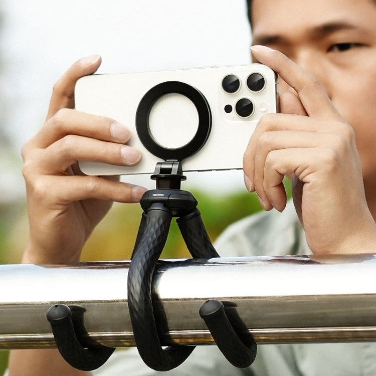 TELESIN P3-FM-02 Flexible Magnetic Suction Mobile Phone Tripod Magsafe Octopus Desktop Fixed Bracket