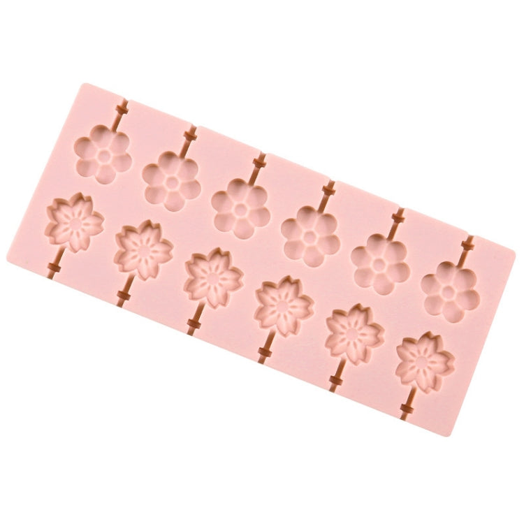 12 Grids Cherry Blossom Lollipop Mould Chocolate Chip Molds