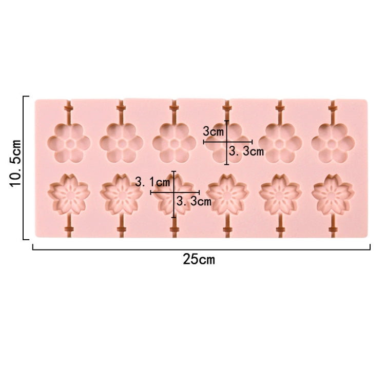 12 Grids Cherry Blossom Lollipop Mould Chocolate Chip Molds