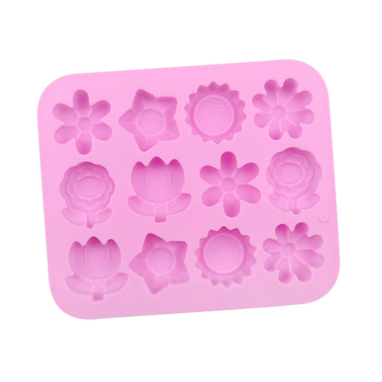12 Grids Flower Silicone Cake Mold DIY Handmade Soap Mould