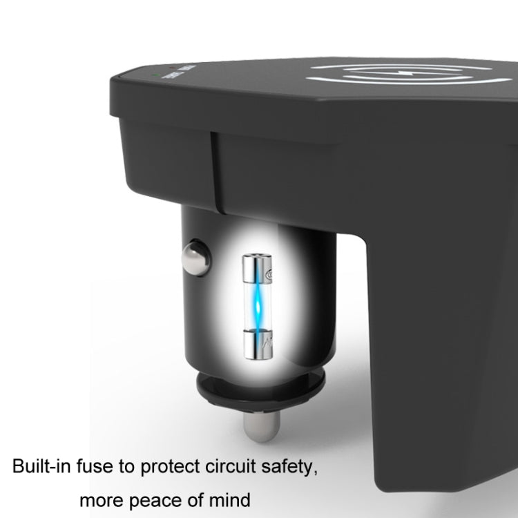 15W Car Cigarette Lighter Magnetic Wireless Charger, For Left And Right Driving