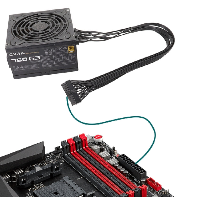 For EVGA 10Pin / 18Pin To 24Pin Flat Cable Module Cable Graphics Card Block Cord