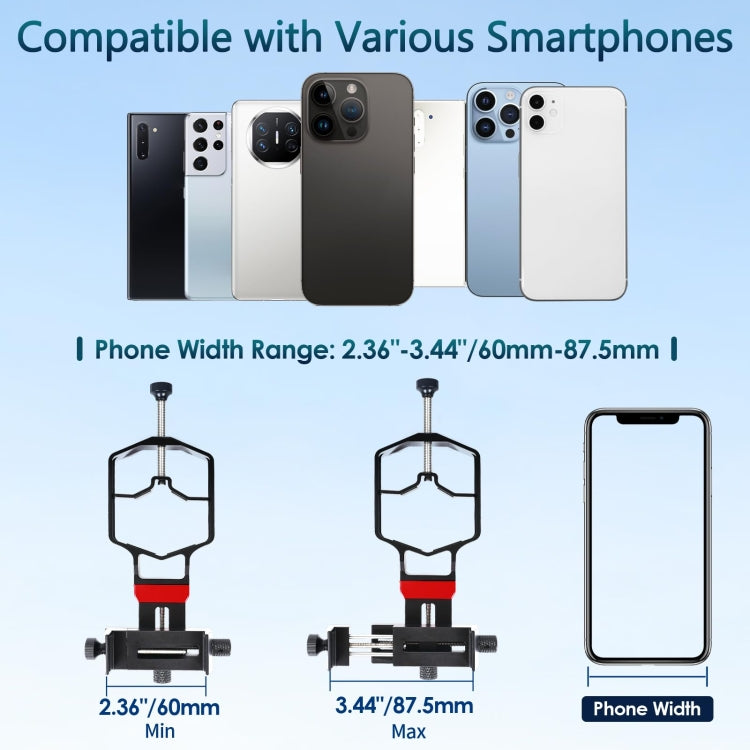 Tridaptor Digiscoping Adapter 3-Axis Telescope Phone Mount For Binocular Monocular Microscope