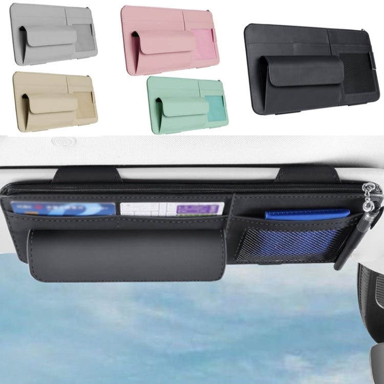 Multi-functional Car Sunshade Sunglasses ID Ticket Storage Bag Car Sun Visor Eyeglasses Case