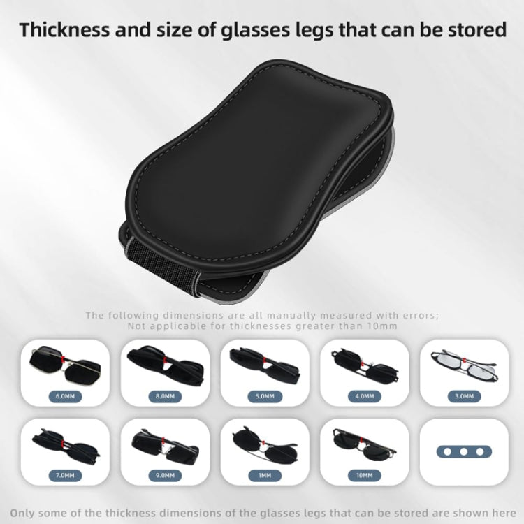 Car Eyeglasses Clip Car Leather Magnetic Closure Sunglasses Storage Bag