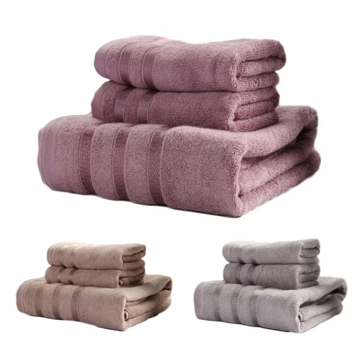 3pcs /Set Soft & Plush Towel Set Bamboo Fiber Cotton Bath Towel Washcloth For Bathroom