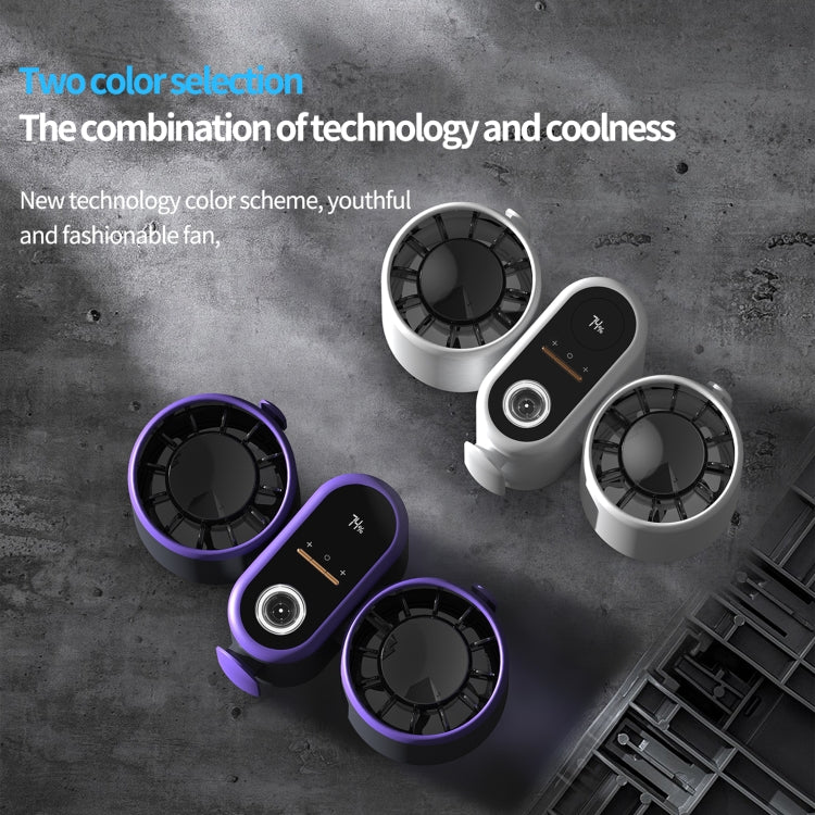 HX-157 Double-head Digital Display Waist-mounted Fan with Emergency Lighting Function