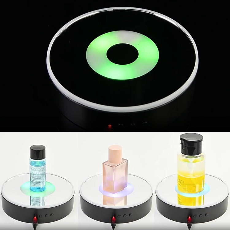 15cm Spinning Display Stand with Gradient Color Lights for Glass Art