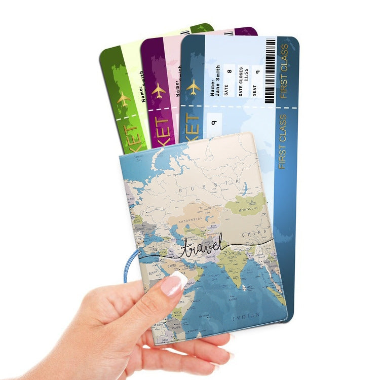 3D Map Passport Cover Travel Abroad Pass Ticket Holder