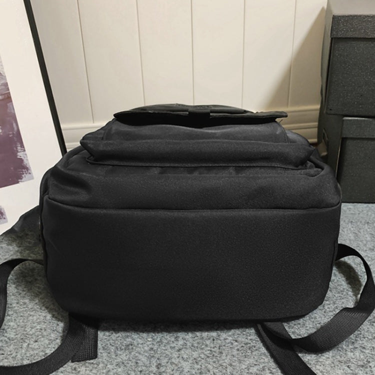 Oxford Cloth Simple Travel Backpack Solid Color Junior High School Students School Bag