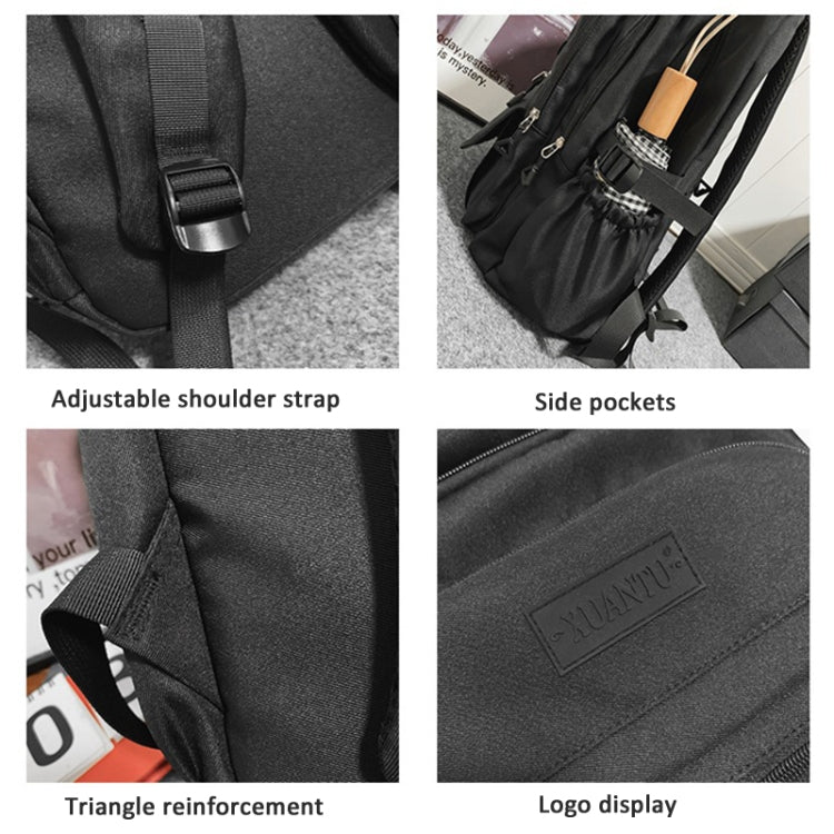 Oxford Cloth Simple Travel Backpack Solid Color Junior High School Students School Bag