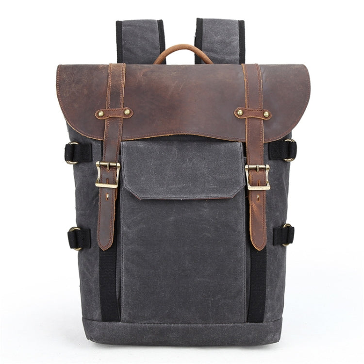Vintage Camera Bag Waterproof  Canvas Backpack with Laptop Compartment Tripod Holder