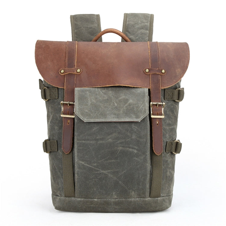 Vintage Camera Bag Waterproof  Canvas Backpack with Laptop Compartment Tripod Holder