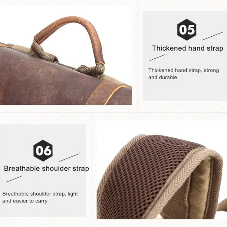 Vintage Camera Bag Waterproof  Canvas Backpack with Laptop Compartment Tripod Holder