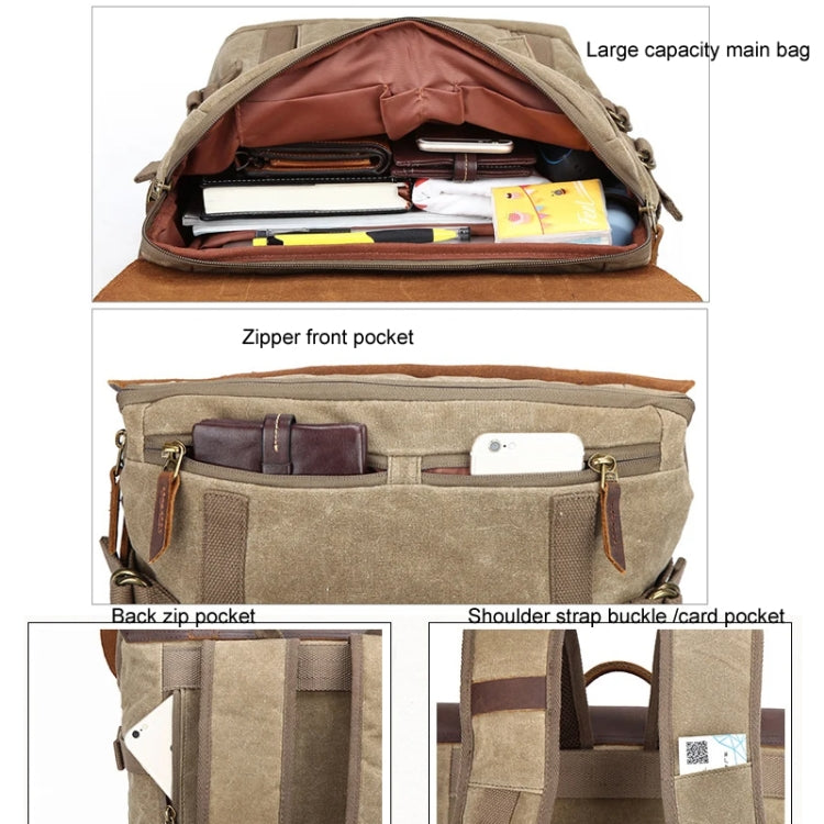 Vintage Camera Bag Waterproof  Canvas Backpack with Laptop Compartment Tripod Holder