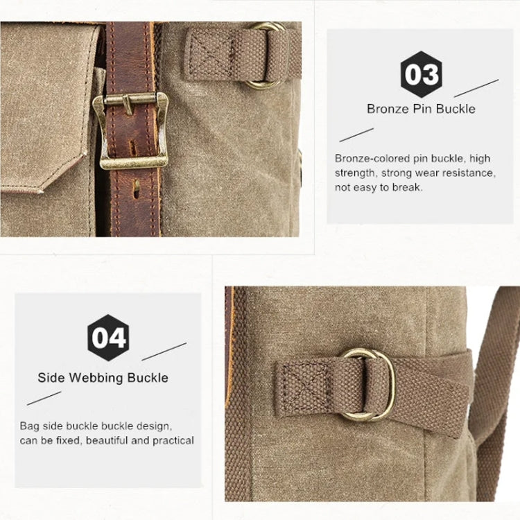 Vintage Camera Bag Waterproof  Canvas Backpack with Laptop Compartment Tripod Holder