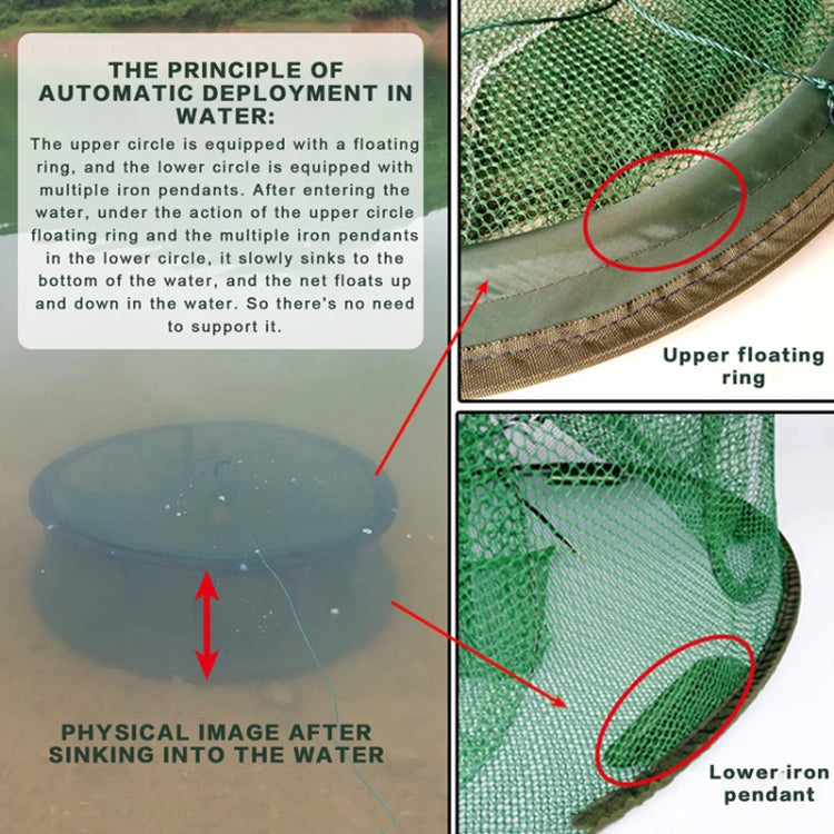 Automatic Folding Round Fishing Cage Hand Throwing Shrimp Fishing Net