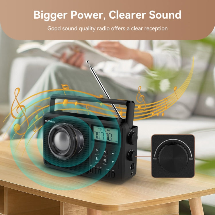 Retekess TR638 LCD Digital Display Full-Band Bluetooth FM Radio Support External Antenna
