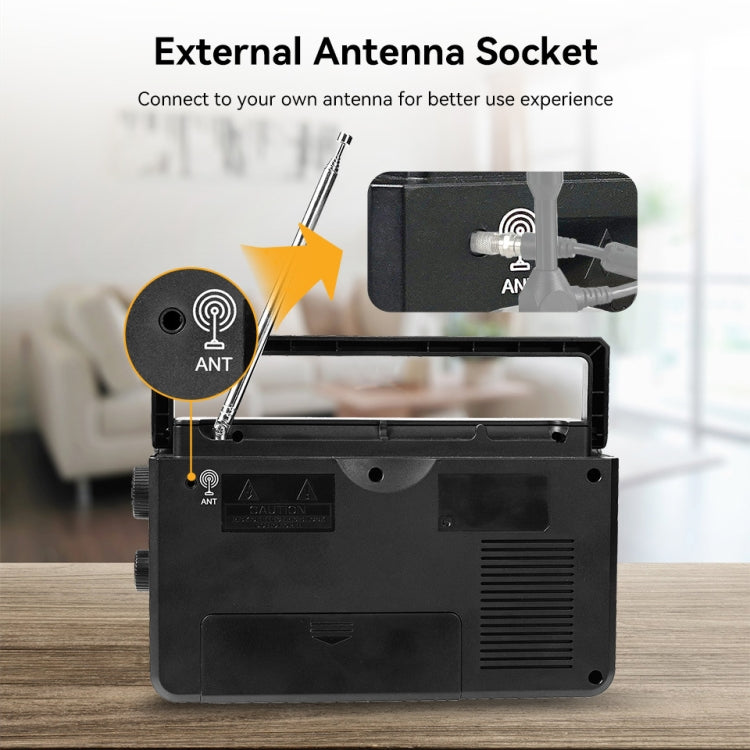 Retekess TR638 LCD Digital Display Full-Band Bluetooth FM Radio Support External Antenna
