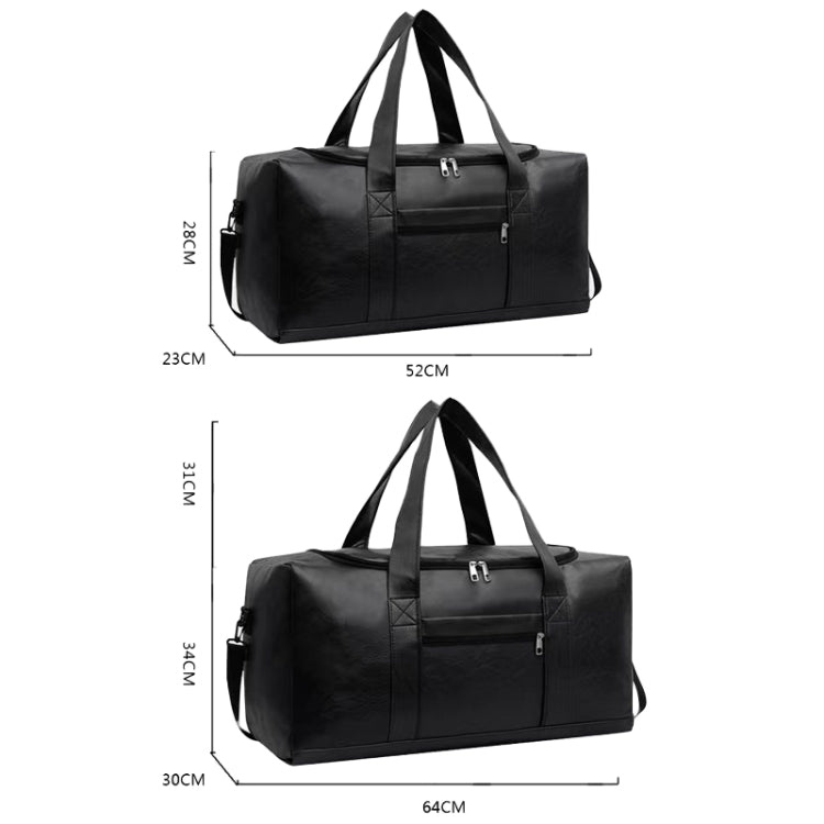 Large-capacity Business Handbag Men's Short Trip Travel Waterproof Leather Luggage Bag
