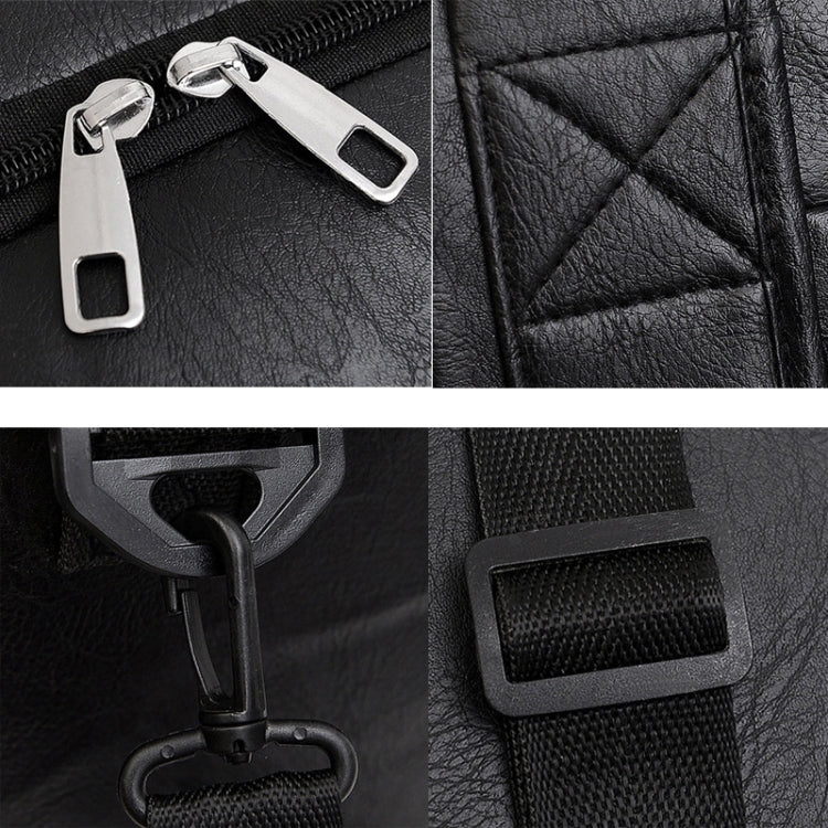 Large-capacity Business Handbag Men's Short Trip Travel Waterproof Leather Luggage Bag