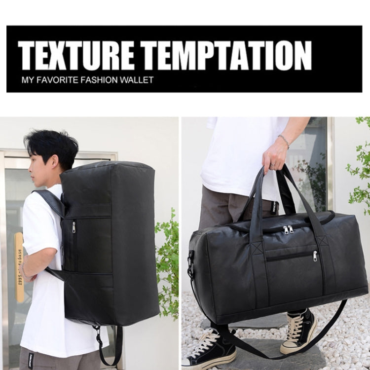 Large-capacity Business Handbag Men's Short Trip Travel Waterproof Leather Luggage Bag