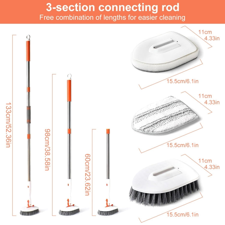 Shower Cleaning Brush With 52 Inch Adjustable Handle Tub Tile Scrubber Brush