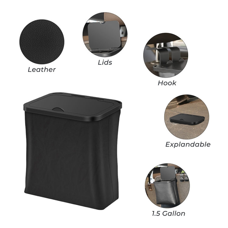 Car Rear Seat Foldable Large Capacity Hanging Waterproof Trash Can