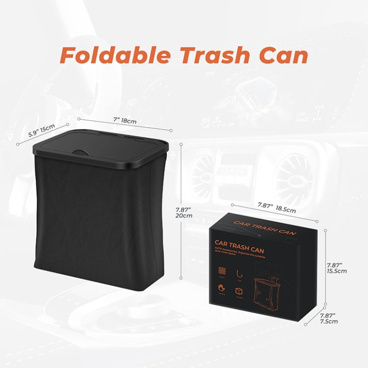 Car Rear Seat Foldable Large Capacity Hanging Waterproof Trash Can