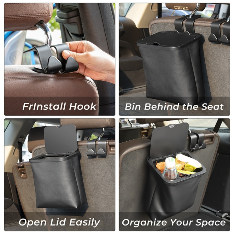 Car Rear Seat Foldable Large Capacity Hanging Waterproof Trash Can