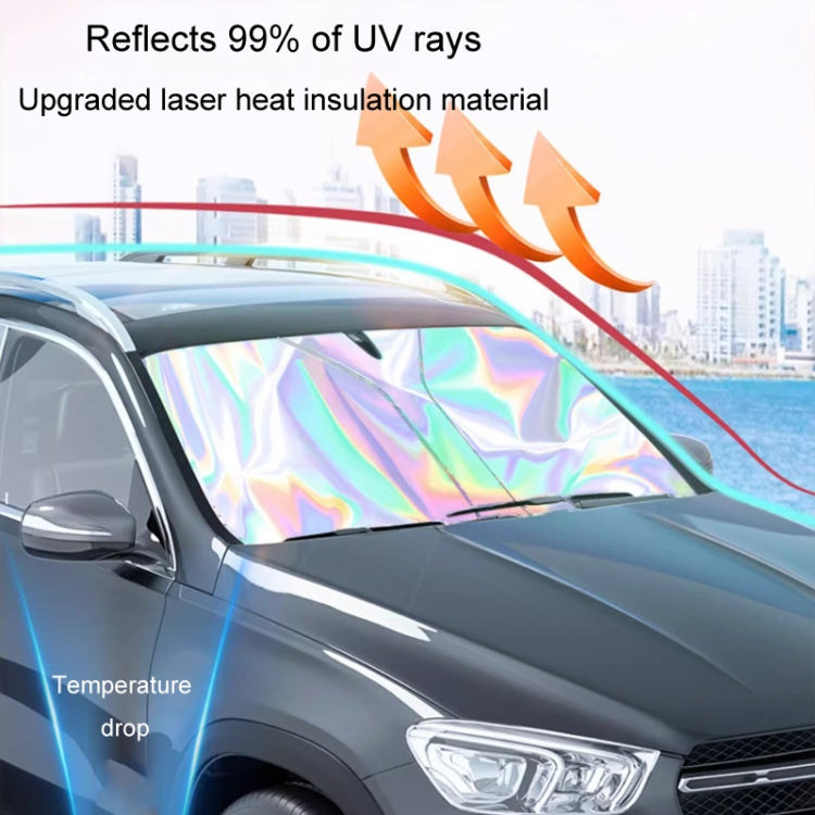 Car Front Windshield Sunshade Colorful Laser Heat Insulation Sunscreen Sunshade Umbrella
