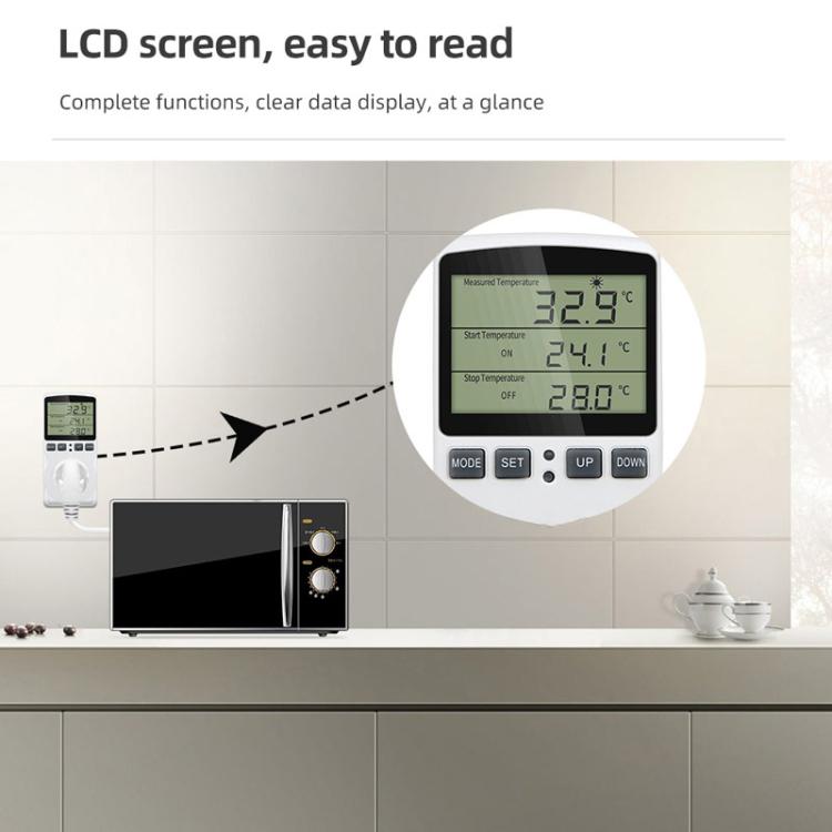 Intelligent Digital Thermostat Countdown Temperature Control Switch Socket Timing Temperature Controller