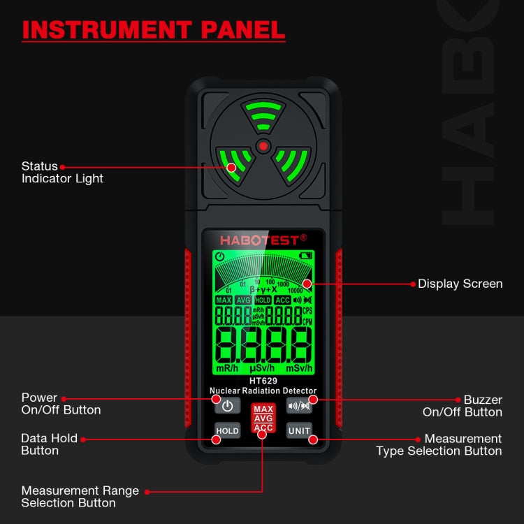 HABOTEST Nuclear Radiation Pollution Radioactive Marble Detector