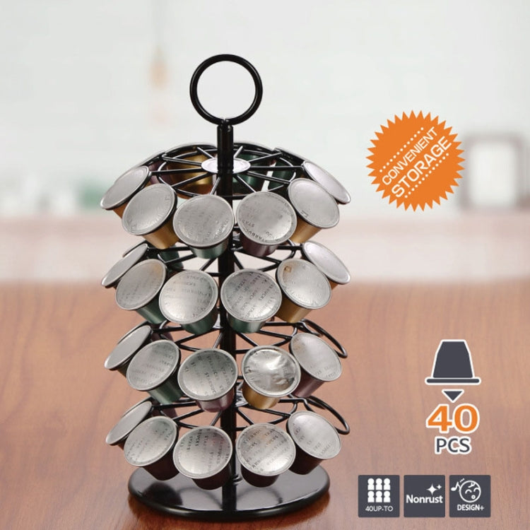 For Nespresso OASISWJ Assembly 40pcs 360 Degree Rotating Coffee Capsule Organizer