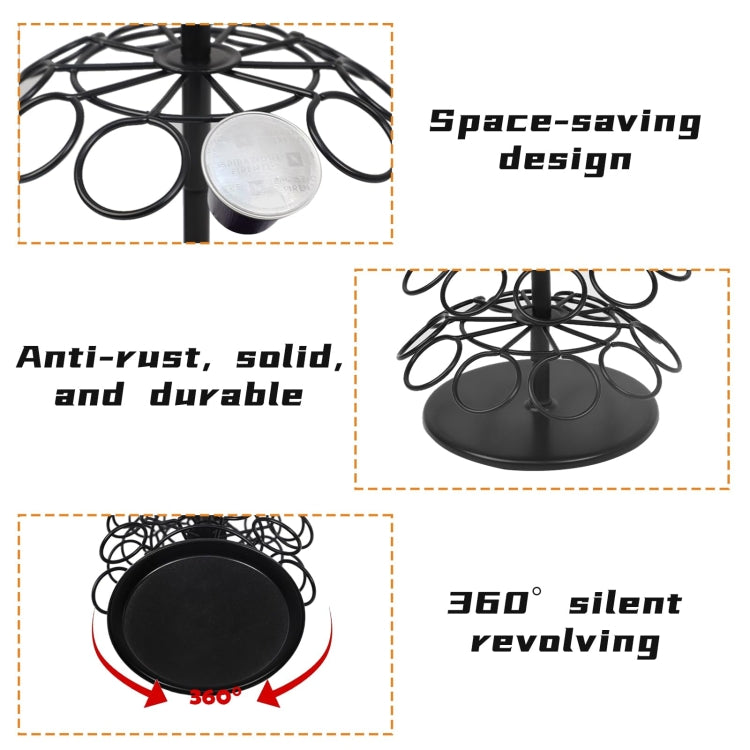 For Nespresso OASISWJ Assembly 40pcs 360 Degree Rotating Coffee Capsule Organizer